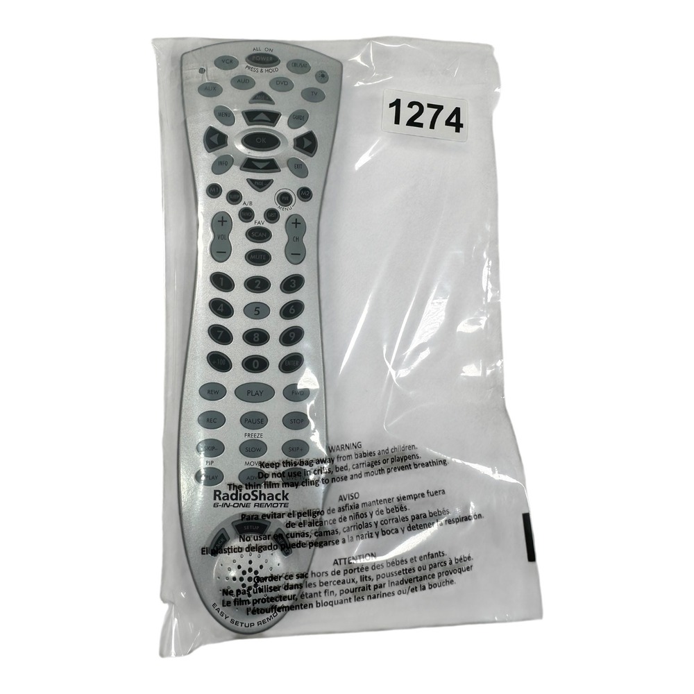 RadioShack 6-in-One Universal Remote Control‎ Silver Tested Works - Picture 6 of 6